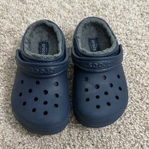 CROCS Blue Slippers with Fleece Lining and Ventilation